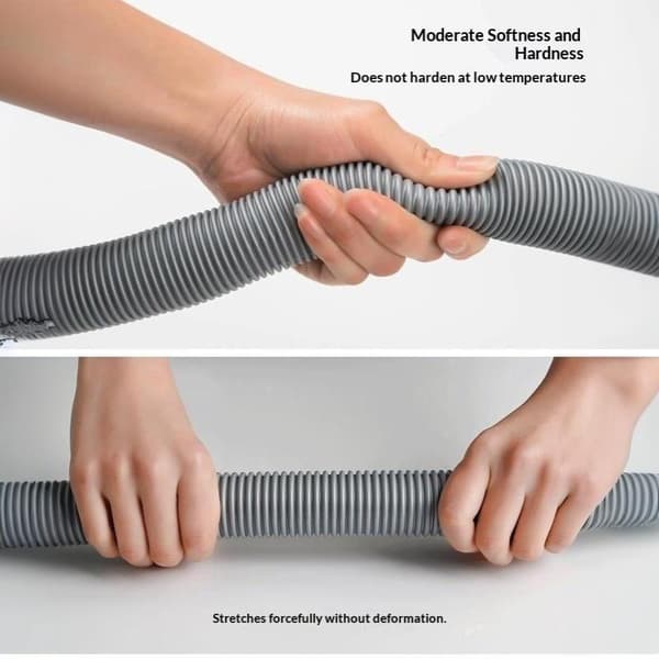 1M/1.5M/2M Tvättmaskin Avloppsslang Diskbänk Avloppsrör Skicka Klämman Grey2M