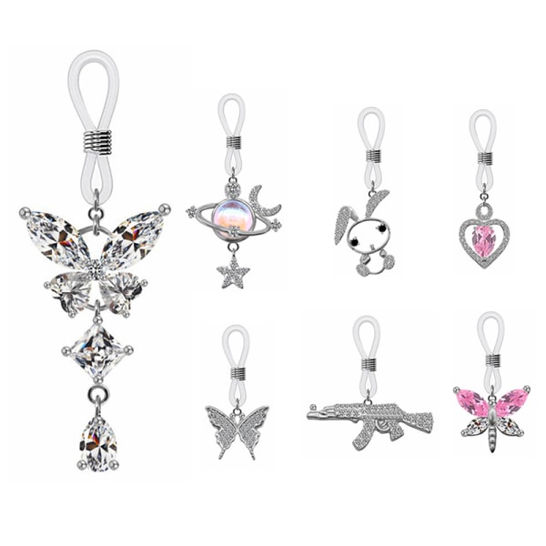 1 st Sexig tofs Crystal Butterfly hängsmycke Nippel Ring for Wom A5