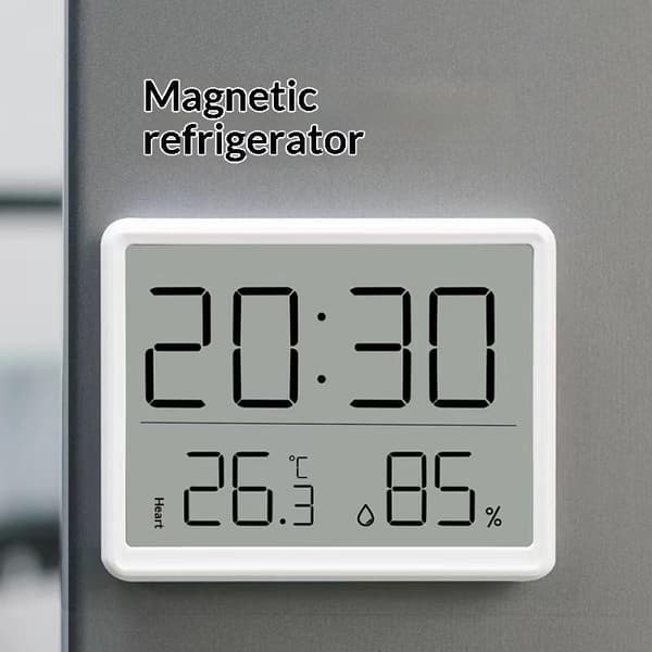 Ultratunn väckarklocka LCD digital temperatur- och luftfuktighetsklocka D B
