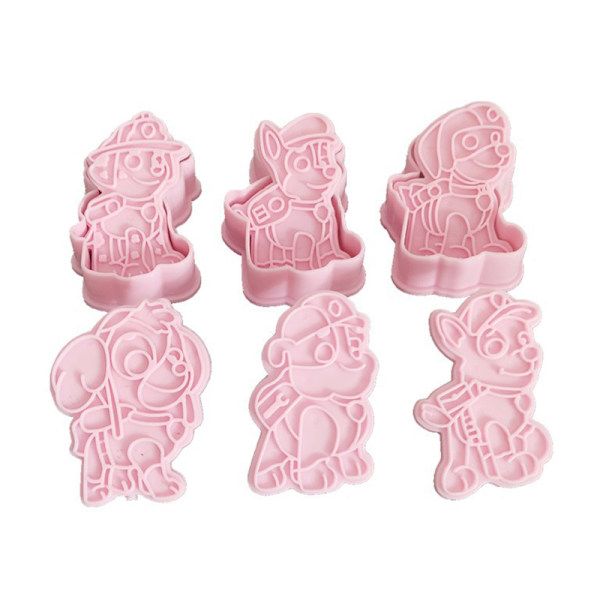 6PC Hundebakeformsett DIY 3D tegneseriefigur Modell Cookie ters 6pcs/lot