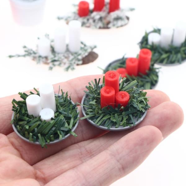 1:12 Miniatyr Dukkehus Juledekorasjon Tilbehør Lys/Tre A8