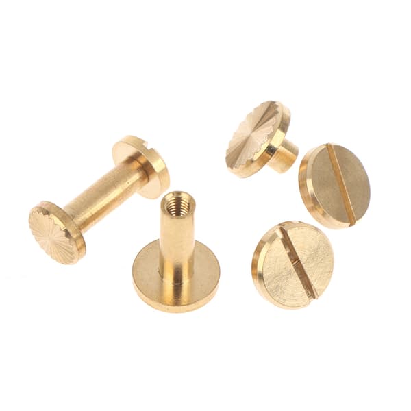 10 stk. solide messingbindende Chicago-skruer Belte Skruespiker Stud R 10d 4x4mm