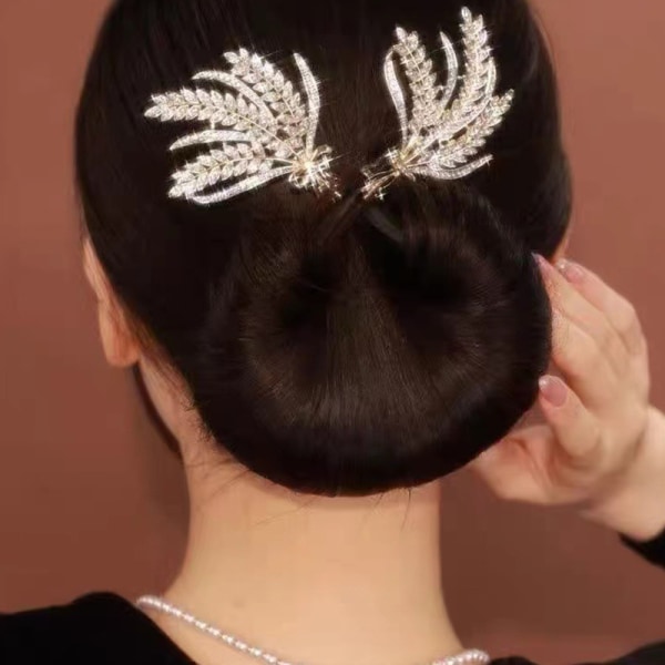 n Style kvinders hår Twister Crystal Ears Of Wheat Curler Exqui Gold