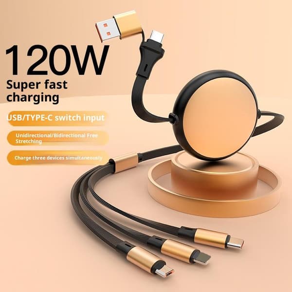 5A 100/120W 3-i-2 Hurtigt USB C-kabel til /Honor Udtrækkelig Port A43