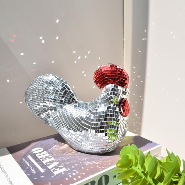 Kreative speilkyllingskulpturer Statue Diskokule Hane Silver