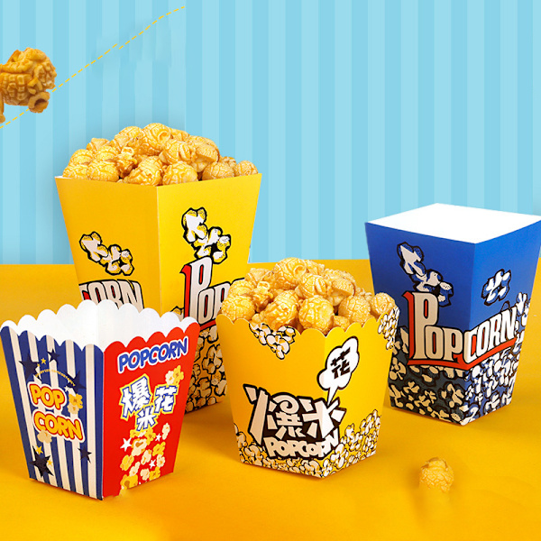 Engångs popcornhinkar Behållare Hållare Pappersmugg Popcorn B A9