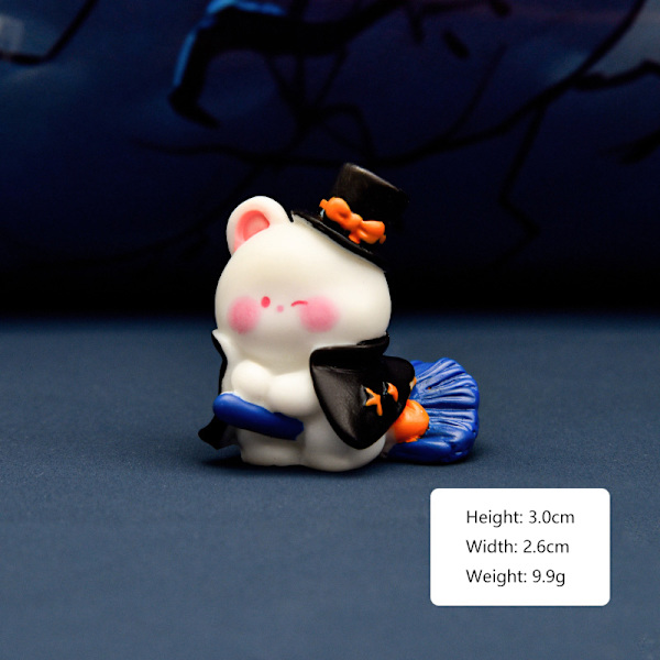 Mini Halloween Ornament Græskar Spøgelse Heks Figur Mikroskopisk Land A1
