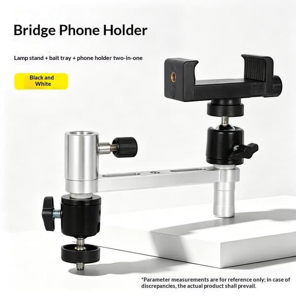 Fiske telefonholder i aluminiumslegering med agnbrettforlengelse Silver