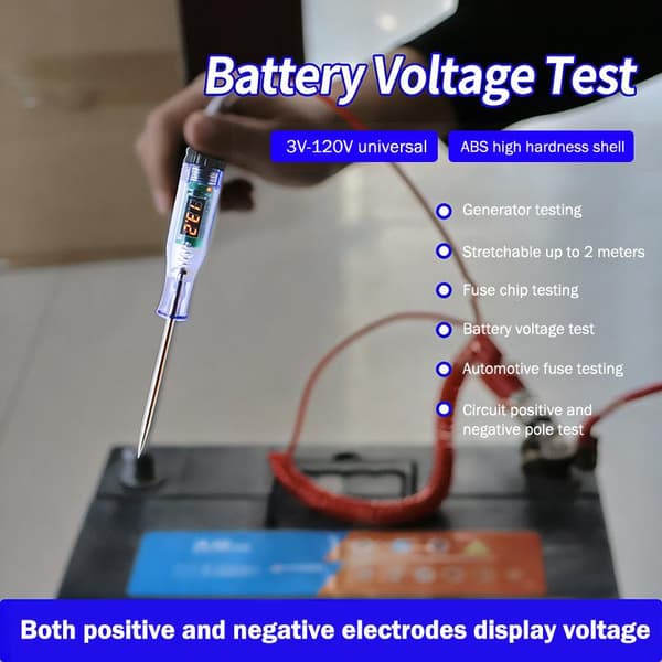 3V til 120V digitalt display spenningskretstester multifunksjon