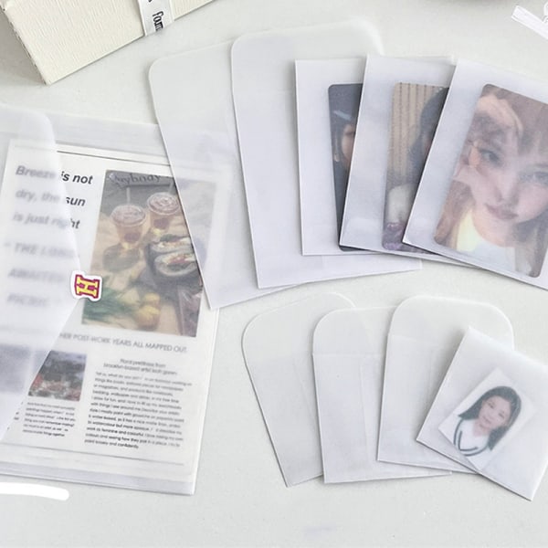 10 STK Semi-transparente konvolutter for oppbevaringspose for DIY-fotokort 3