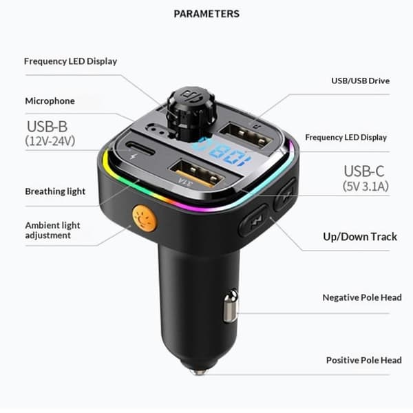 Bluetooth Håndfri FM-sender Bilradio C26 Bilradio Bil