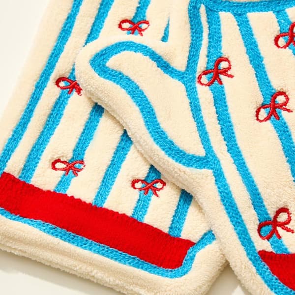 Korallfleece Handduk Kök Badrum Lyktmönster Hängbar A