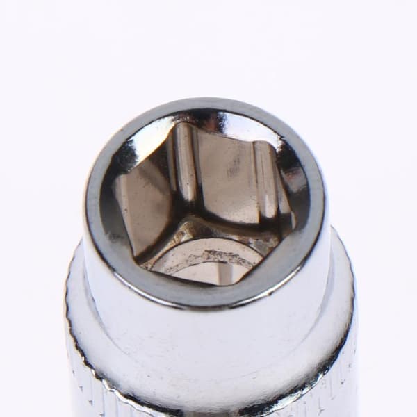 6-24 mm 3/8 kort sekskantpipe speilpolert forkrommet stål D 9mm