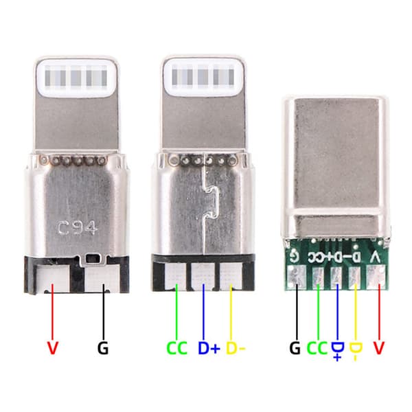 Snabbladdning Typ-C USB 5A hankontaktsvetsning med USB OTG D A2