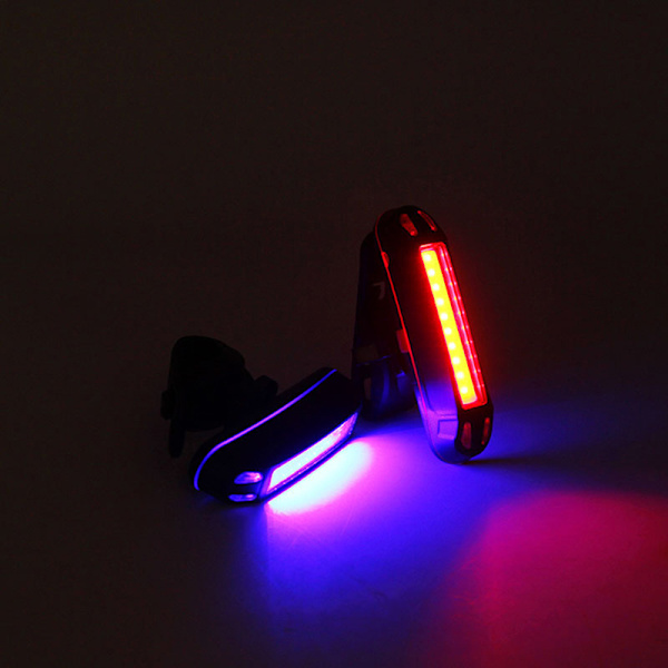 Pyörän takavalo vedenpitävä ajo takavalo LED USB -pyöräpyörä