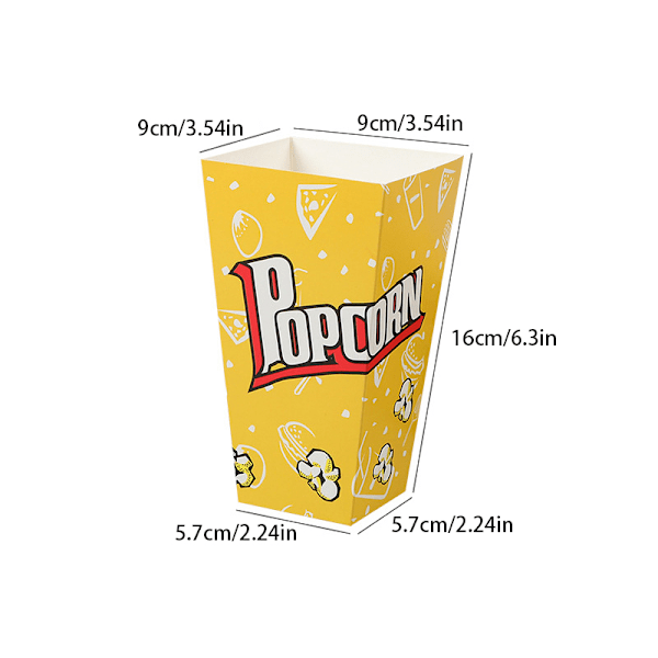 10 stk papir popcornposer røde og hvite filmkvelds popcornbokser 3