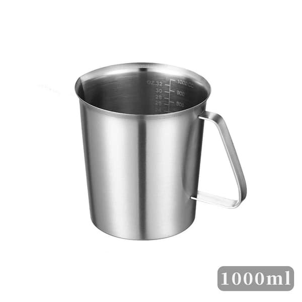 500/700/1000ml Målebægre i rustfrit stål med gradueringer Silver A