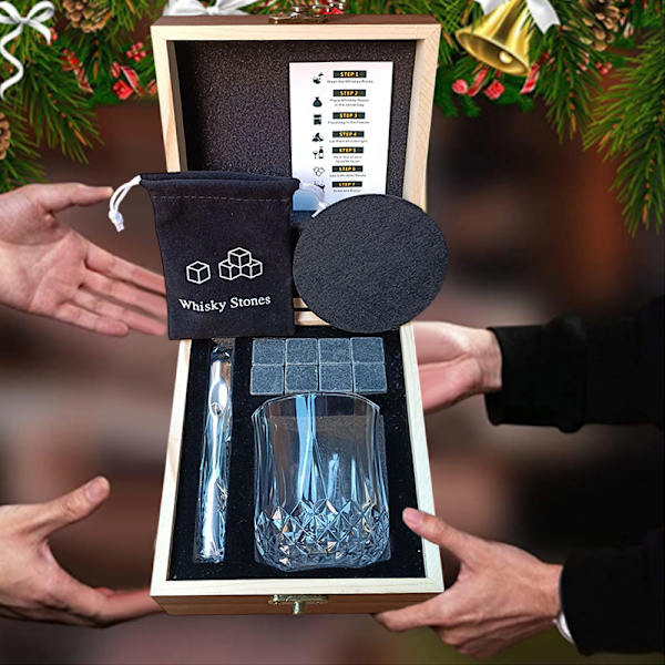 Whisky Stenar Och Whiskyglas Presentförpackning B