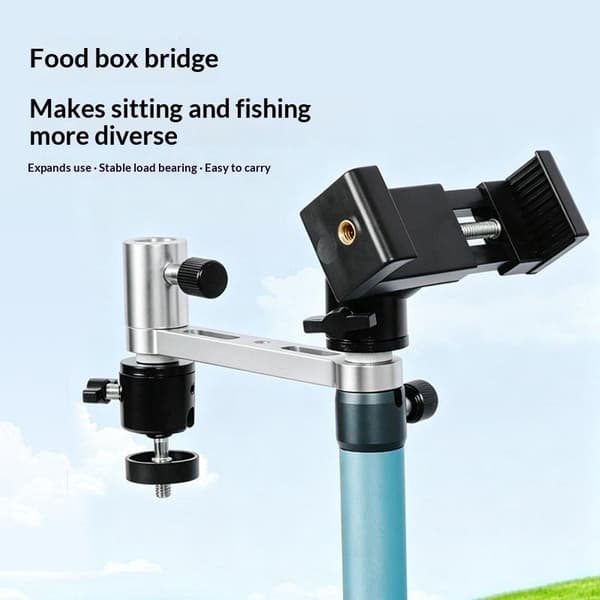 Fiske telefonholder i aluminiumslegering med agnbrettforlengelse Black
