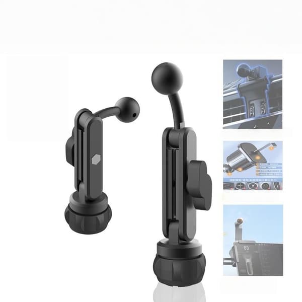 1 stk. telefonfeste i aluminiumslegering, 360° roterbar 17 mm kulehode E