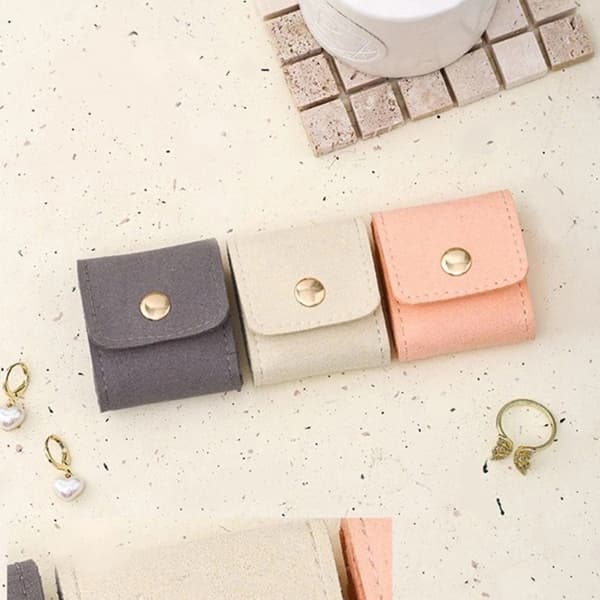 4 rum smykkeopbevaringspose bærbar mini smykkepose Beige