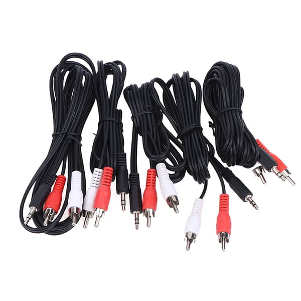 3,5 mm Jack til 2 RCA Stereo 3,5 mm Hann til 2RCA Hann Koaksial Aux 130CM