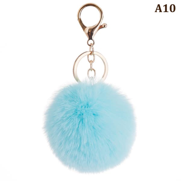 8cm e Key Soft Fluffy Fur Ball Nøglering Fluffy Key Chains Trink A11