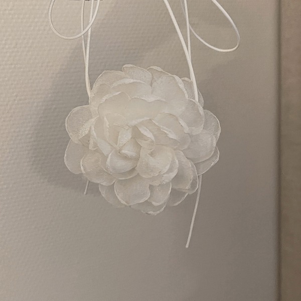Sort og hvid Camellia halskæde romantisk blomst halskæde White