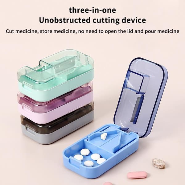 Medicin Tablett ter Piller ter Tablett Förvaringslåda Medicin Splitt Gray 1Pcs