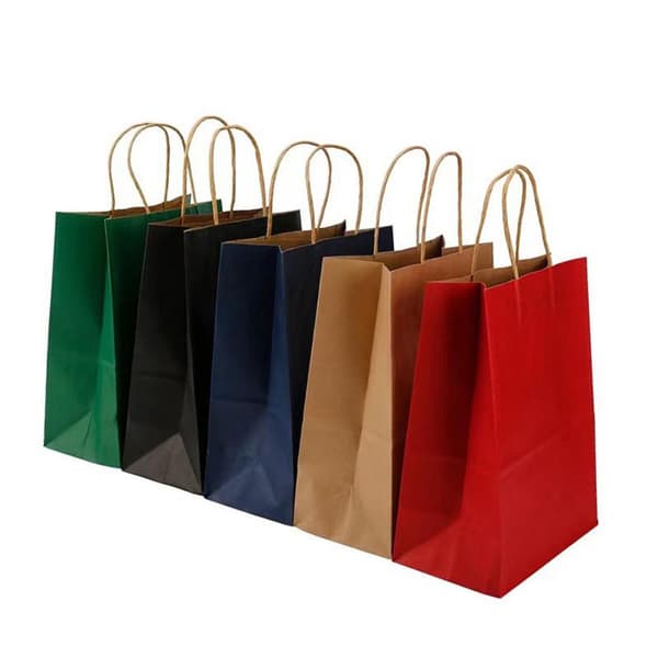 50 st Kraftpapperspåse Enkel Rephandtag Handväska Presentpåse Papper D1