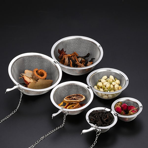 Rustfri teinfuser Sphere Locking Spice Tea Ball Sil Me S