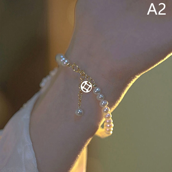 Vintage Fairy Fashion Kvinder Armbånd Retro Pearl Pendant Juster A2