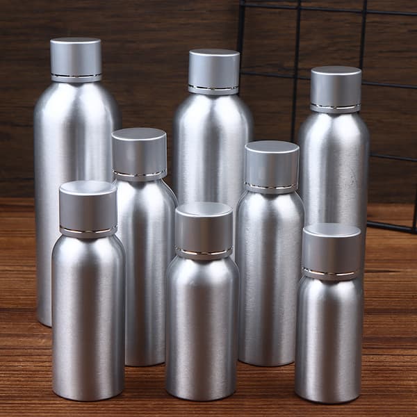 Tomma silverfärgade aluminiumflaskor för lotion, påfyllningsbara kosmetika 60ML