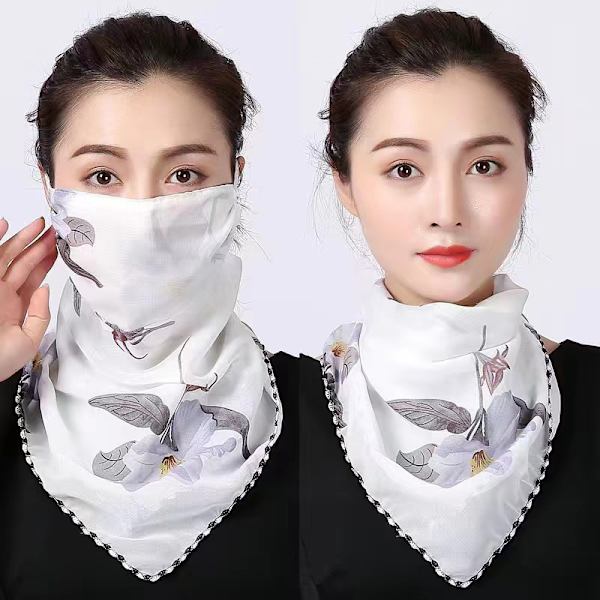 1st Kvinnor Solmask Chiffong Hals Damask Häng öra Chiffong Andning 3