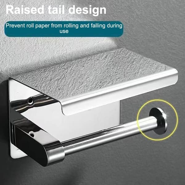 SUS 201/304 rustfrit stål badeværelse og køkken toiletpapirholder Silver B