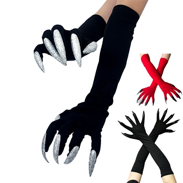 Halloween-kostymepotehansker silver