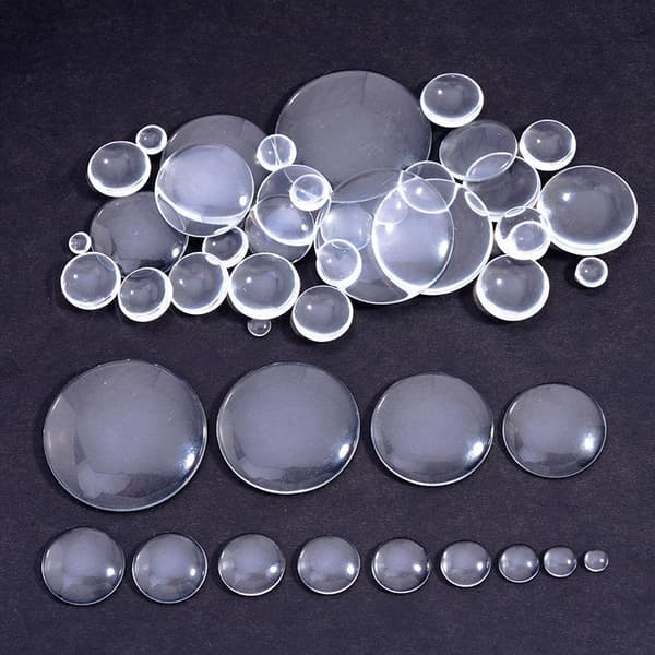 10/50 ST 6-40mm Runda Klara Glas Cabochon Platt Baksida Transparent A8