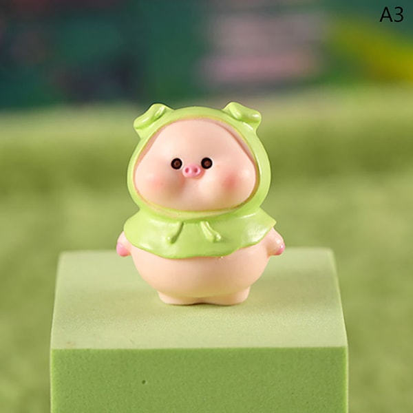 Mini e Pig Figurine Animal Model Moss Micro Landscape Home Deco A3