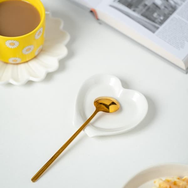 Hjerteformet keramisk skjeholder Black