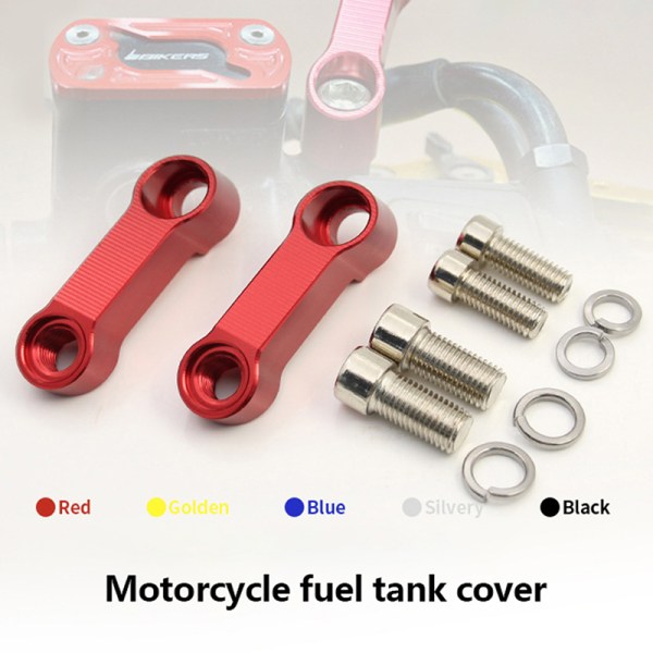 2 STK Motorsykkel Rearview Mirrors Extension Riser Extend Adapter Red