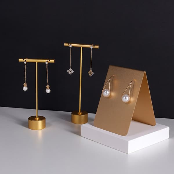 Metal Stud Dingle Øreringe Display Rack T Stand Smykkeophæng A2