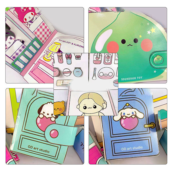DIY Creative e Quiet Book Educational Kuromi Hjemmelaget Decompres A5