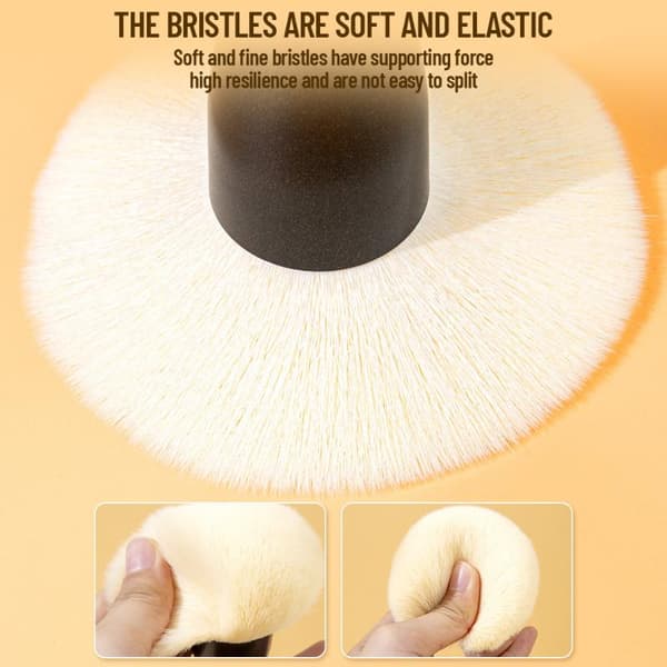 Mode Makeup Børster Skønhedspudder Ansigt Blush Stor Børste Pro Black