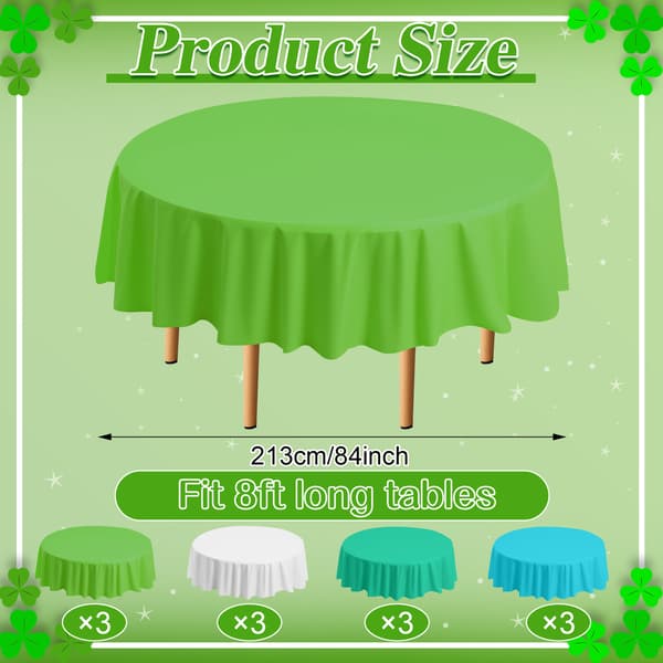 12 stk 84\" St Patricks plast rund duk grønn gradient D Green