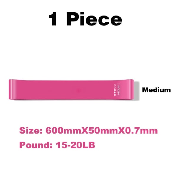 Elastiske motstandsbånd Yoga Trening Gym Fitness Gum Pull Up Rose Red 20
