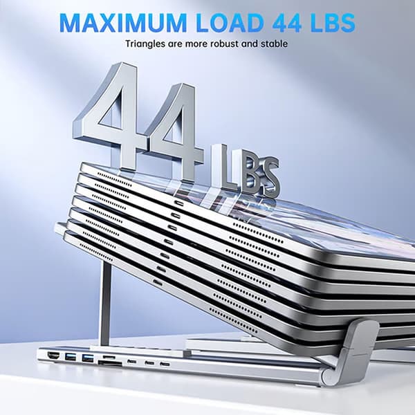 8-i-1 USB-C Laptop Stand med Docking Station Universal USB C A1