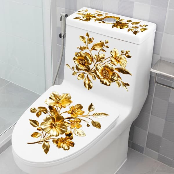 Kukka WC-istuimen tarra Itseliimautuva WC DIY Irrotettava A