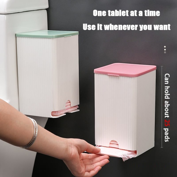 Veggmontert oppbevaringsboks for sanitetsbind Oppbevaring av silkepapir B Pink