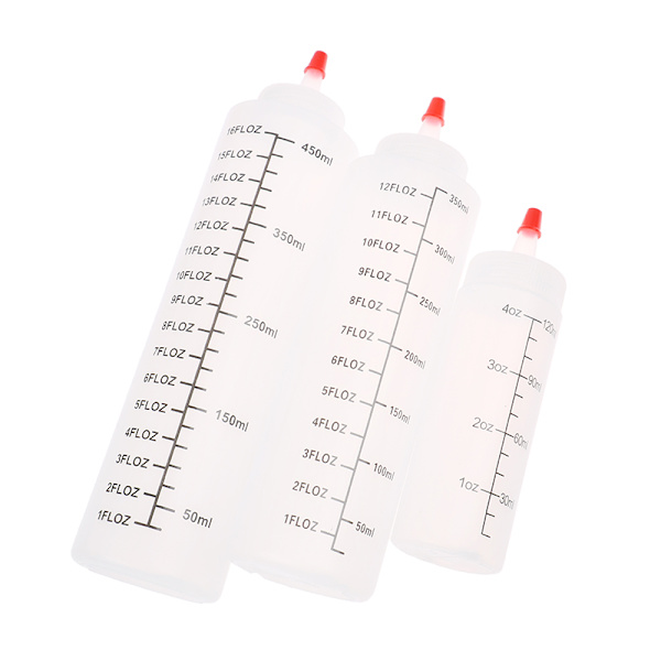120/350/450ml plastflaska med pip - läckagesäker för kök C