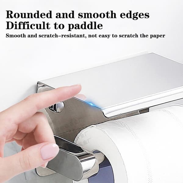 SUS 201/304 rustfrit stål badeværelse og køkken toiletpapirholder Silver B